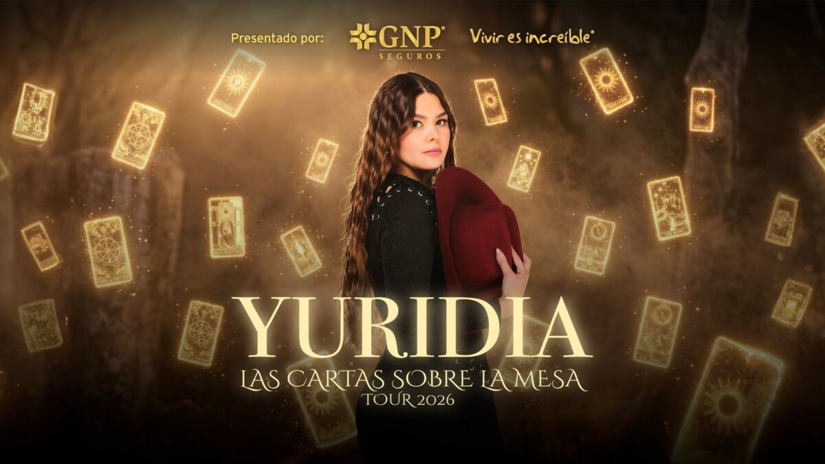 Cartel oficial de Yuridia para la gira Las Cartas Sobre la Mesa Tour